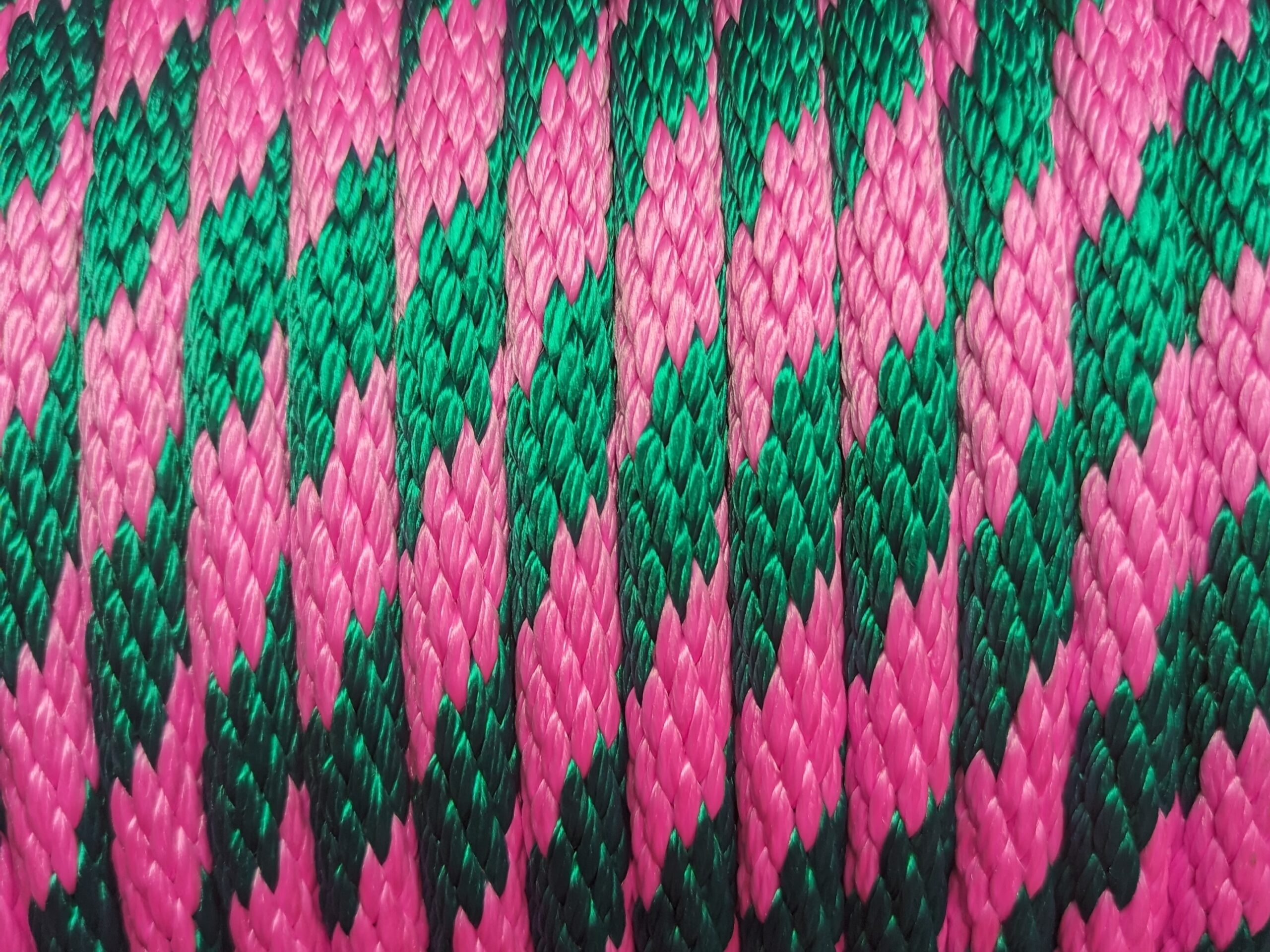 15mm PP-Multifilament Rope Pink and Green Stripe