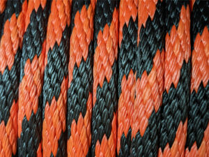 15mm PP-Multifilament Rope Orange and Black Stripe